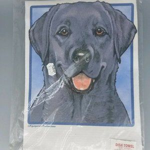 Pipsqueak Labrador Retriever Dog 100% Cotton Dish Towel, Kitchen Dish Towel